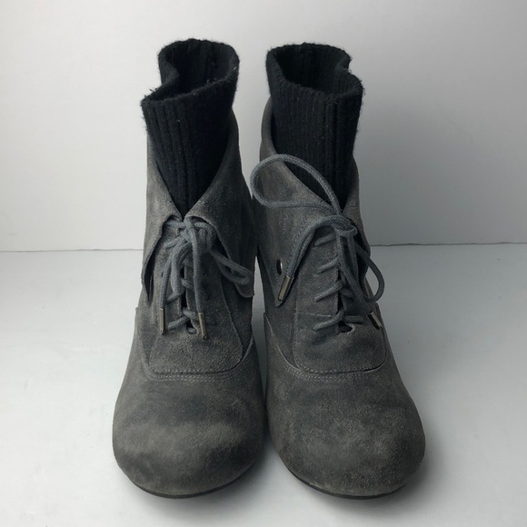 Dr Scholls Ali Elephant Grey Lace Up Ankle Boots - Picture 2 of 8